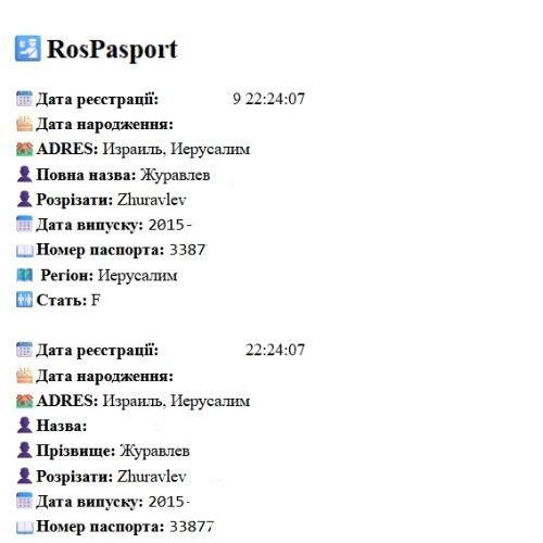 Інформація з витоку паспортних даних рф показує, що в усіх дітей  Любові Міндич є російське громадянство