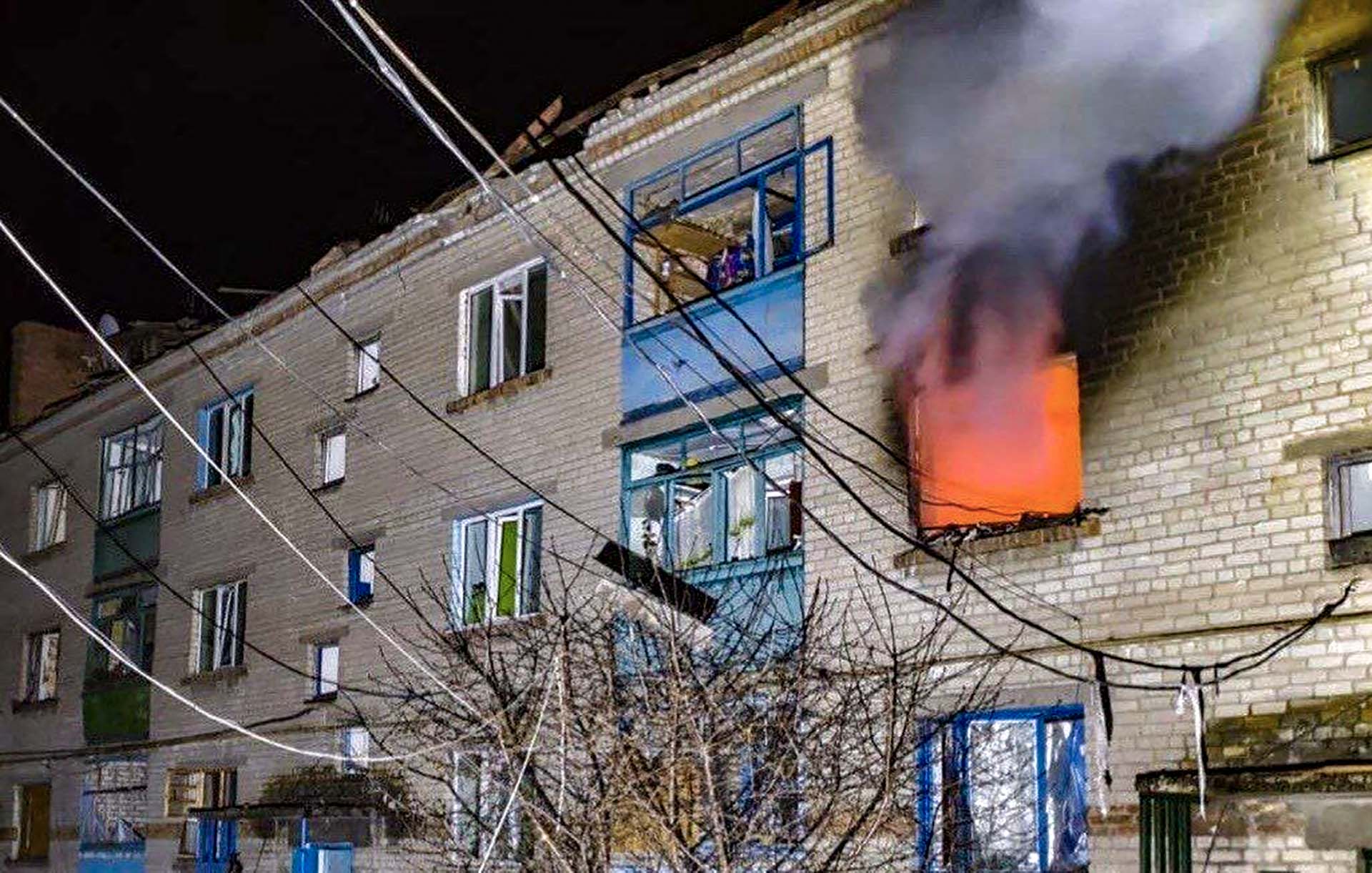 Пожежа внаслідок обстрілу