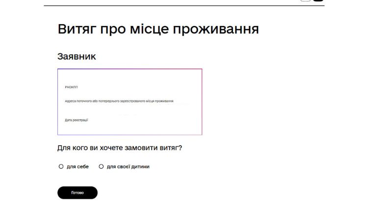 Витяг про місце проживання